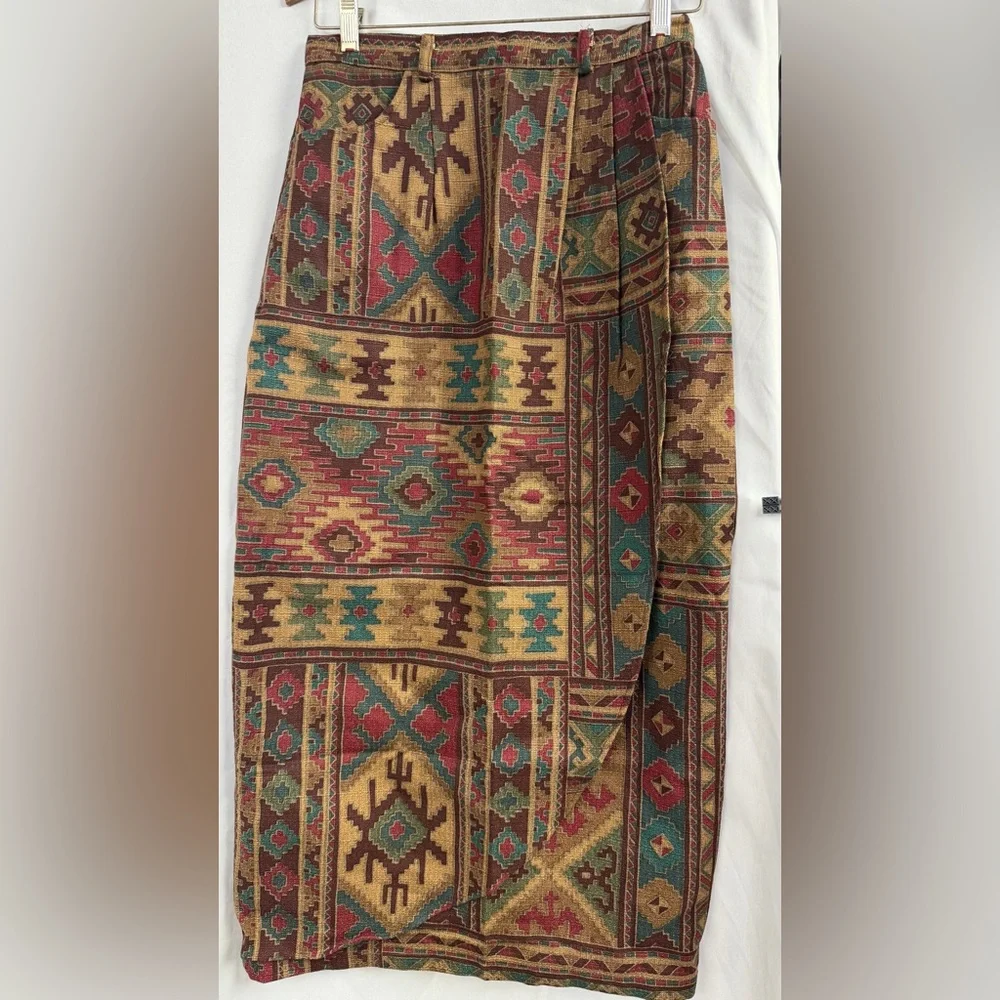 Circle T Vtg Geometric Patterned Vest and Maxi Skirt Set - Picture 5 of 9